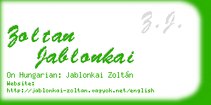 zoltan jablonkai business card